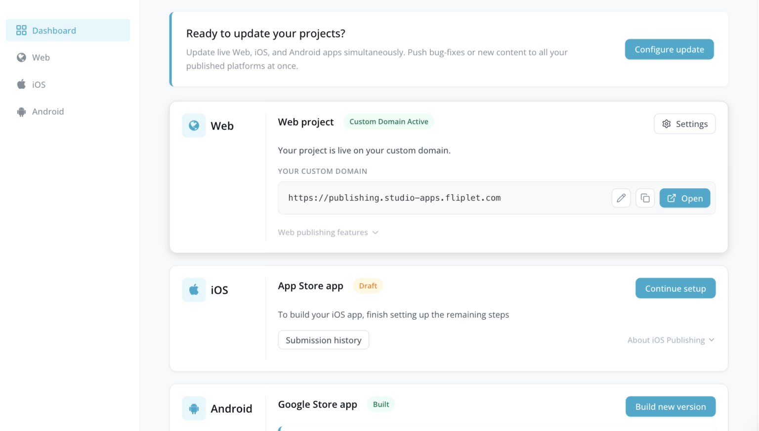 In-app updates - Fliplet Knowledge Center