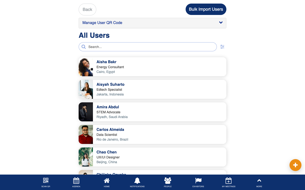 Admin user list