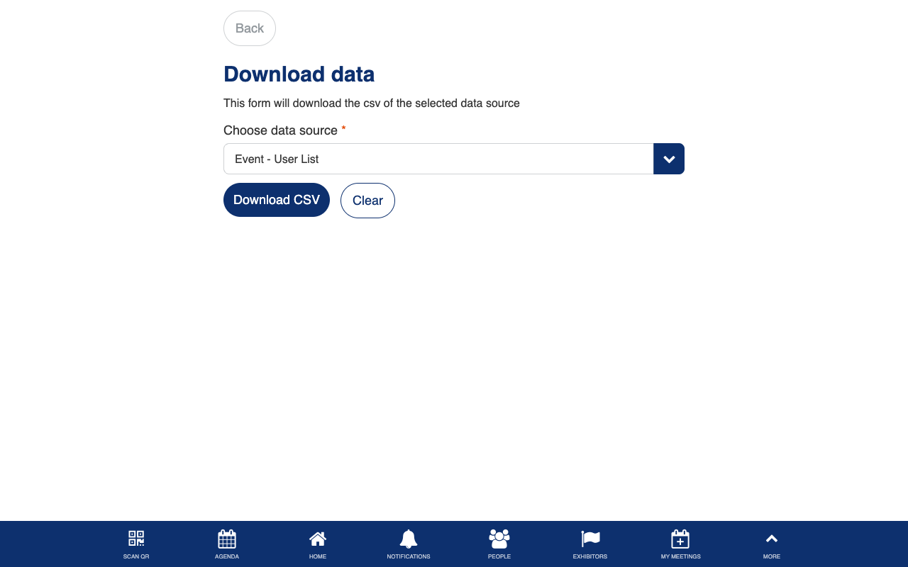 CSV download form