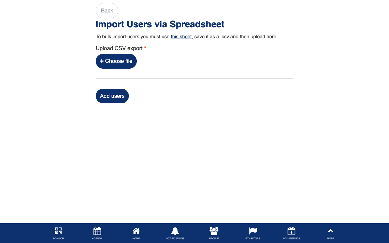 Import users form