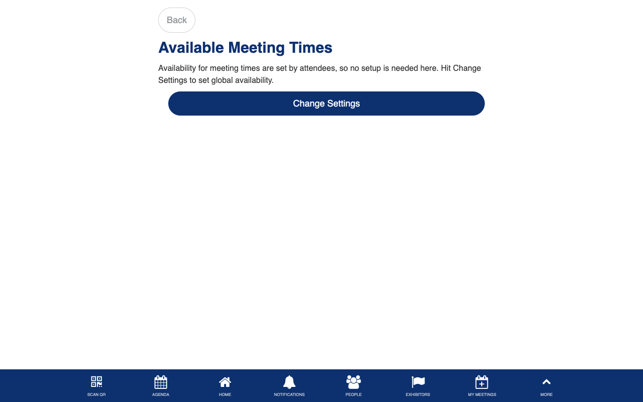 Set meeting times form
