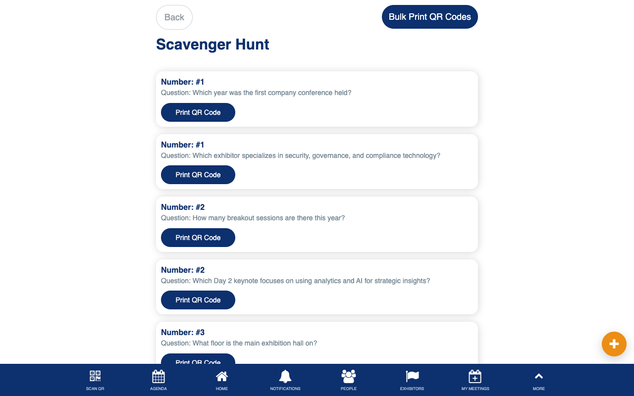 Admin scavenger hunt items