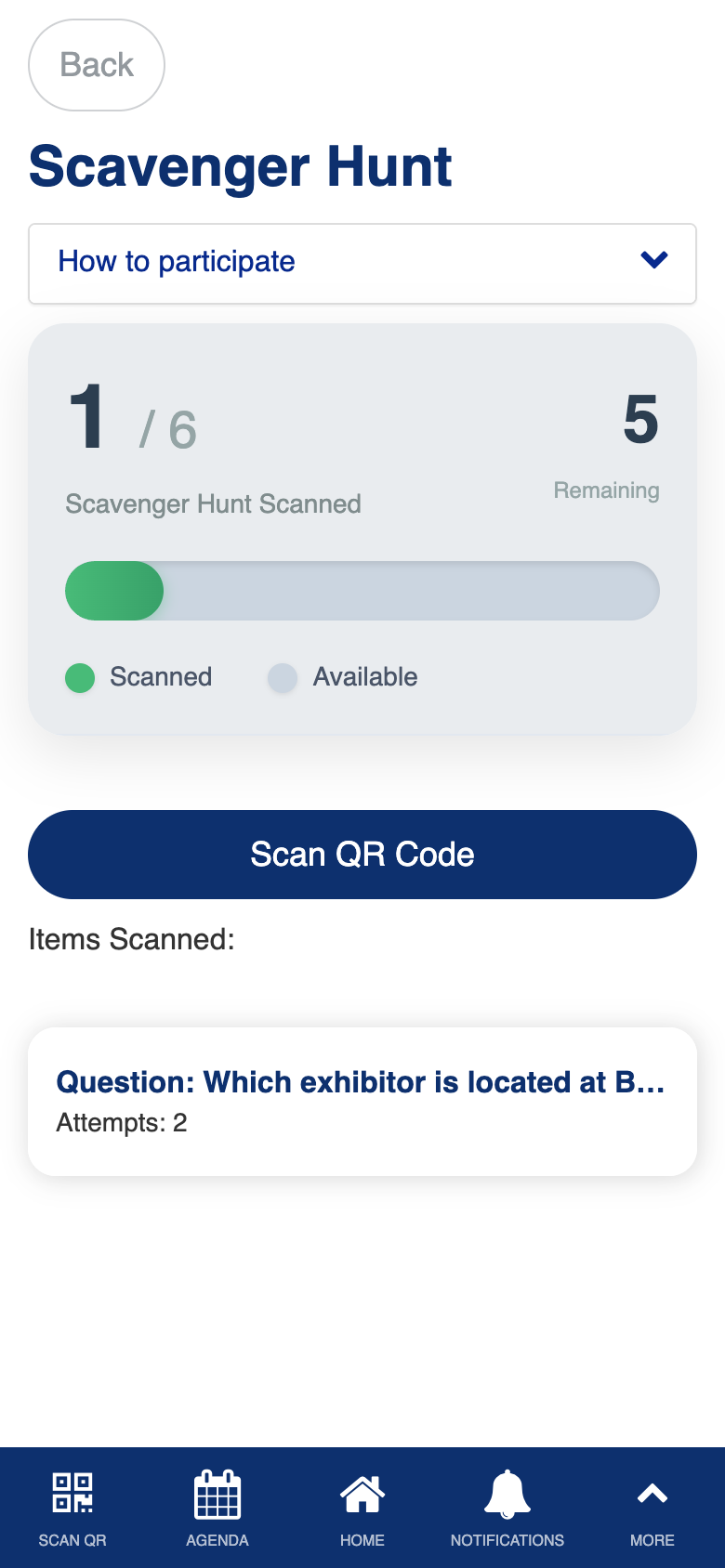 Scavenger hunt progress