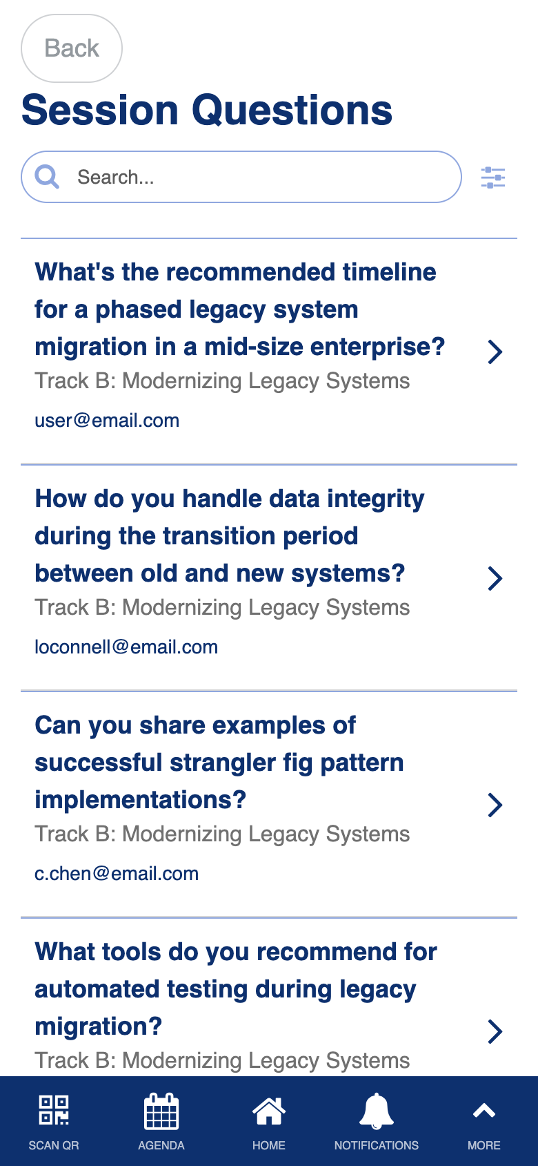 Speaker session questions