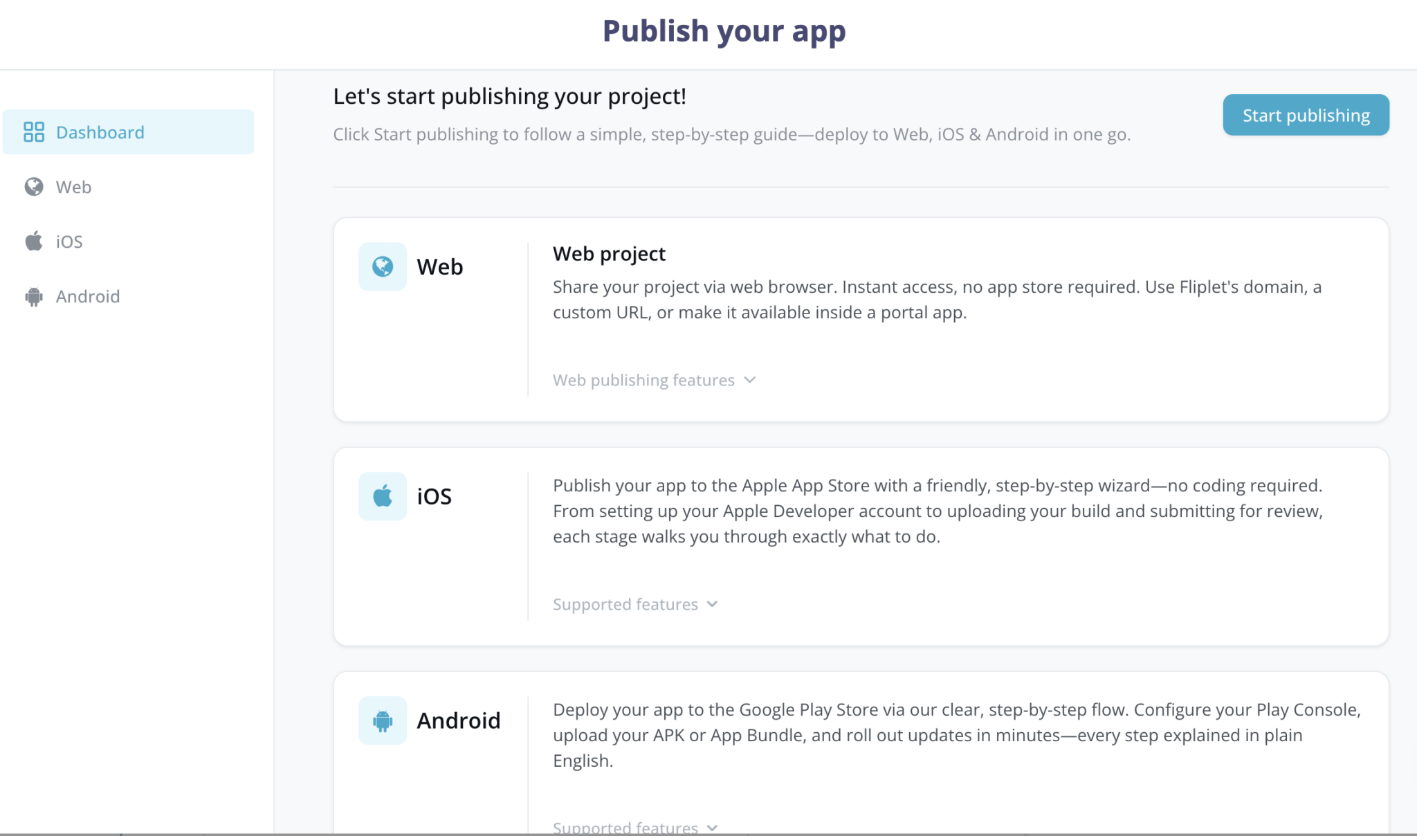 Publishing overview - Fliplet Knowledge Center
