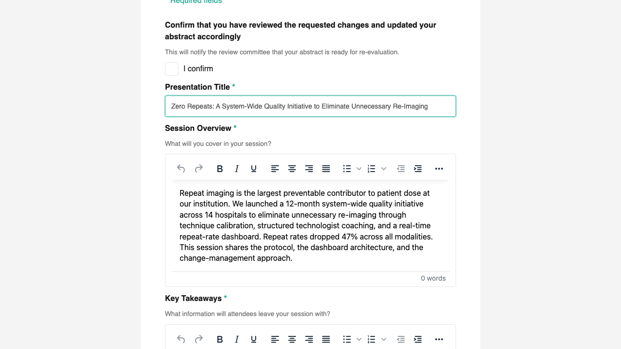 Update Confirmation checkbox on Step 2 when resubmitting after Change Requested